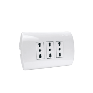 ENCHUFE TRIPLE 10/16A ARIS PRE ARMADA EMBUTIDO BLANCO MEC