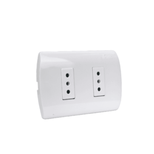 ENCHUFE DOBLE 10A ARIS PRE ARMADA EMBUTIDO BLANCO MEC